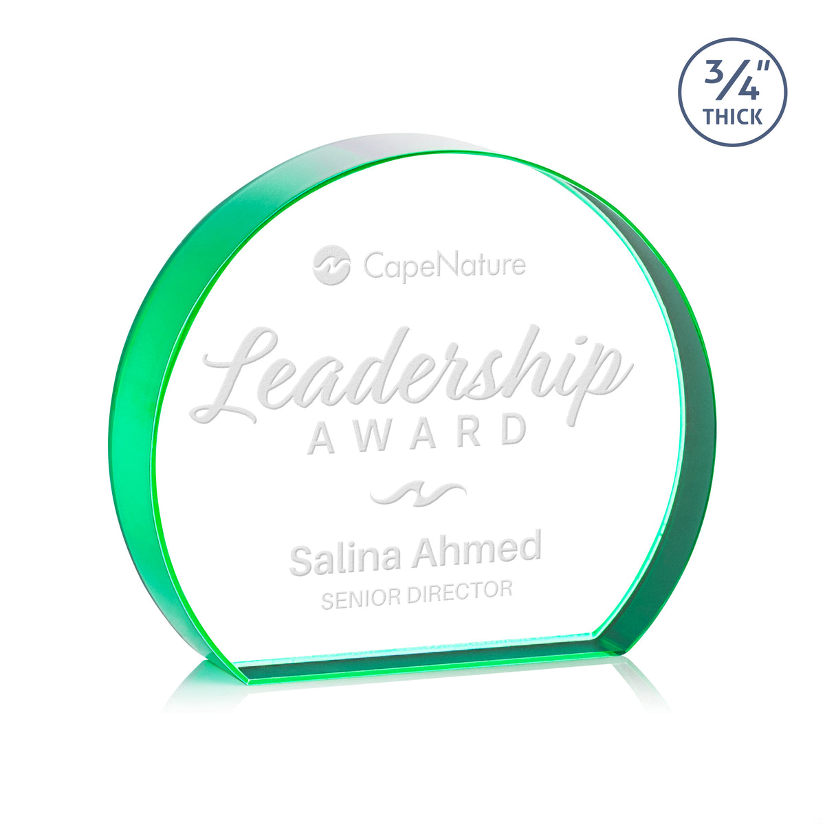 Custom Logo Maren Hemisphere Award - Emerald
