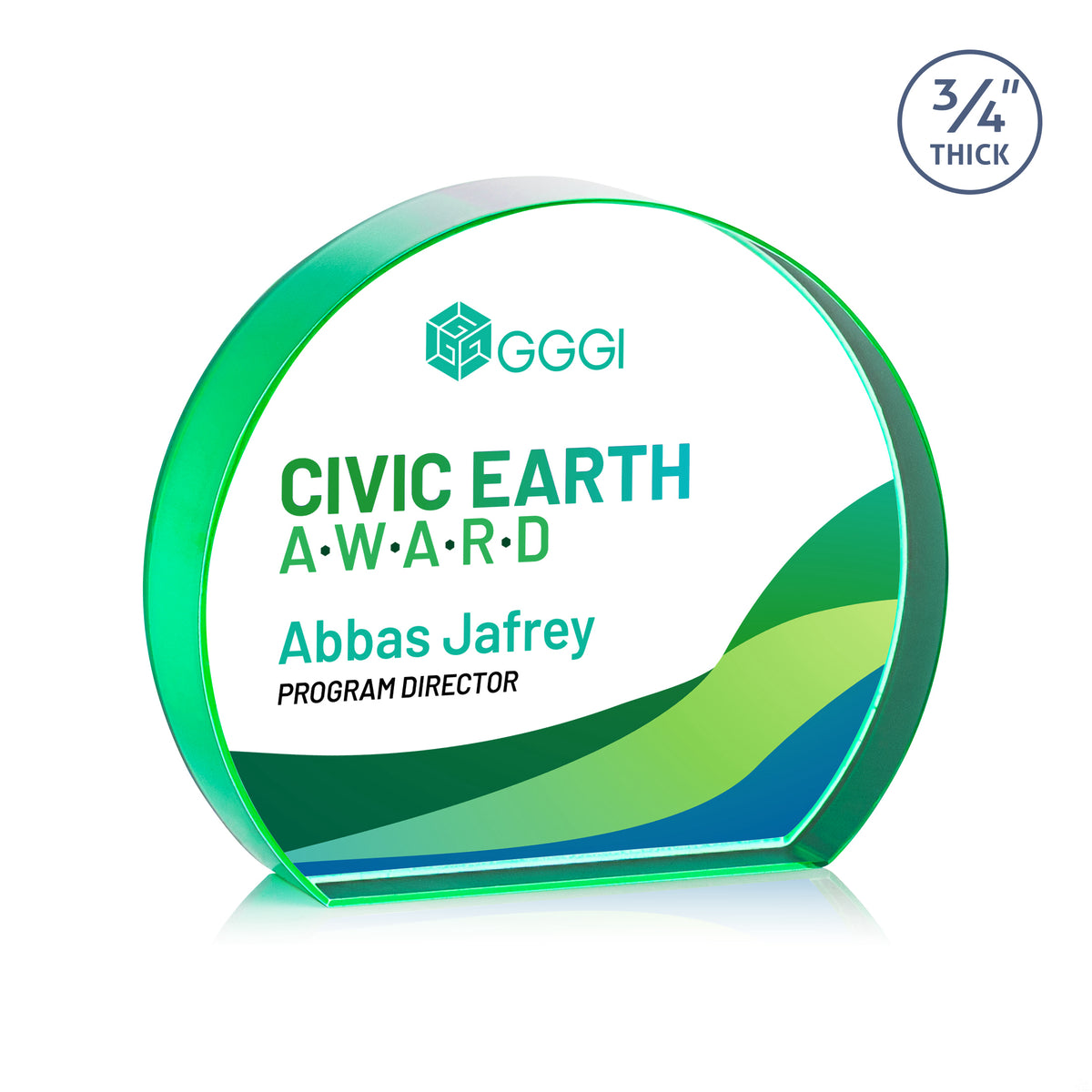 Custom Logo Maren Hemisphere VividPrint™ Award - Emerald