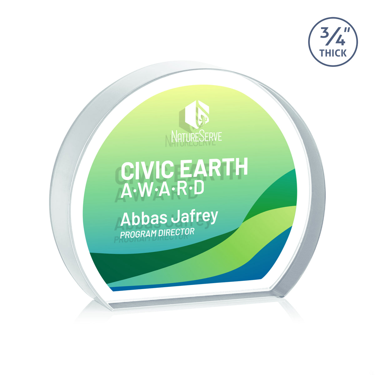 Custom Logo Maren Hemisphere VividPrint™ Double Sided Award - Clear