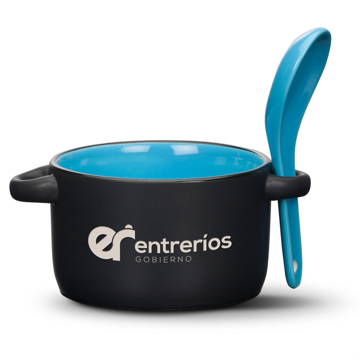 Custom Logo Merritt Soup Mug & Spoon - 12oz - Deep Etch