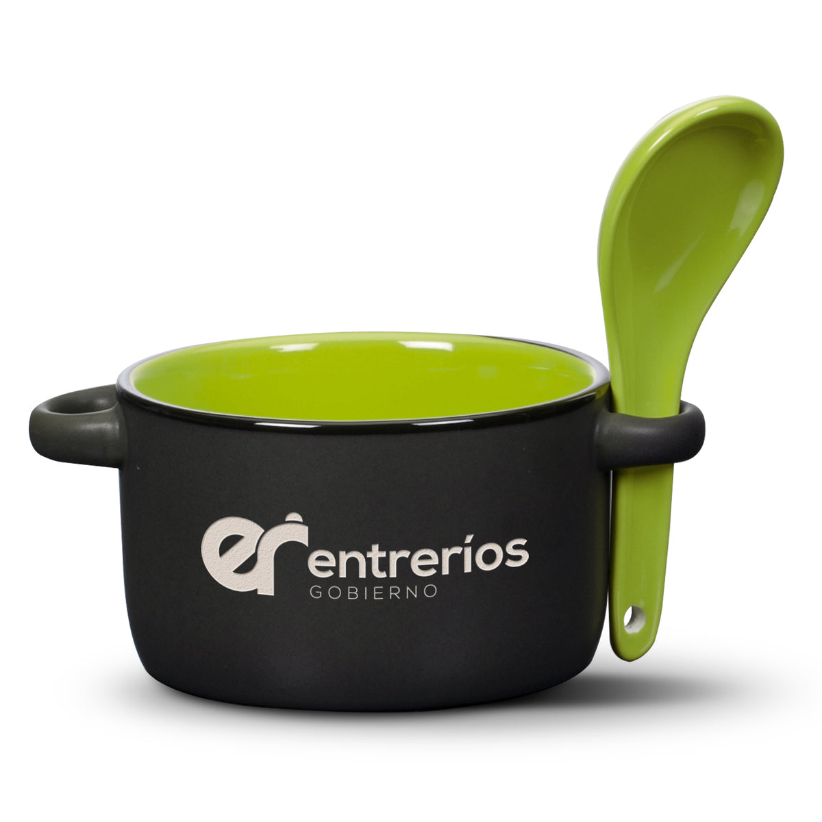 Custom Logo Merritt Soup Mug & Spoon - 12oz - Deep Etch