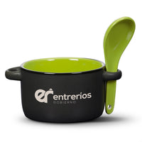 Custom Logo Merritt Soup Mug & Spoon - 12oz - Deep Etch