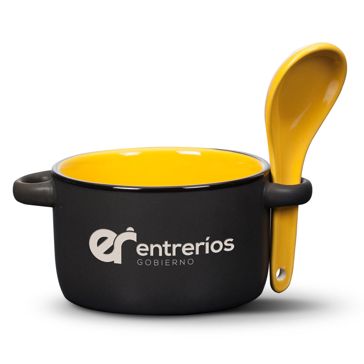 Custom Logo Merritt Soup Mug & Spoon - 12oz - Deep Etch