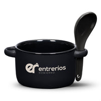 Custom Logo Merritt Soup Mug & Spoon - 12oz - Deep Etch