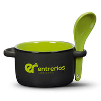 Custom Logo Merritt Soup Mug & Spoon - 12oz - Imprinted