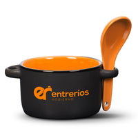 Custom Logo Merritt Soup Mug & Spoon - 12oz - Imprinted