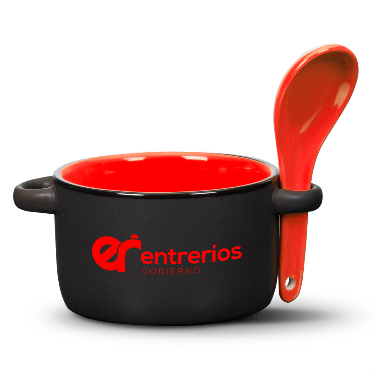 Custom Logo Merritt Soup Mug & Spoon - 12oz - Imprinted