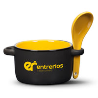 Custom Logo Merritt Soup Mug & Spoon - 12oz - Imprinted