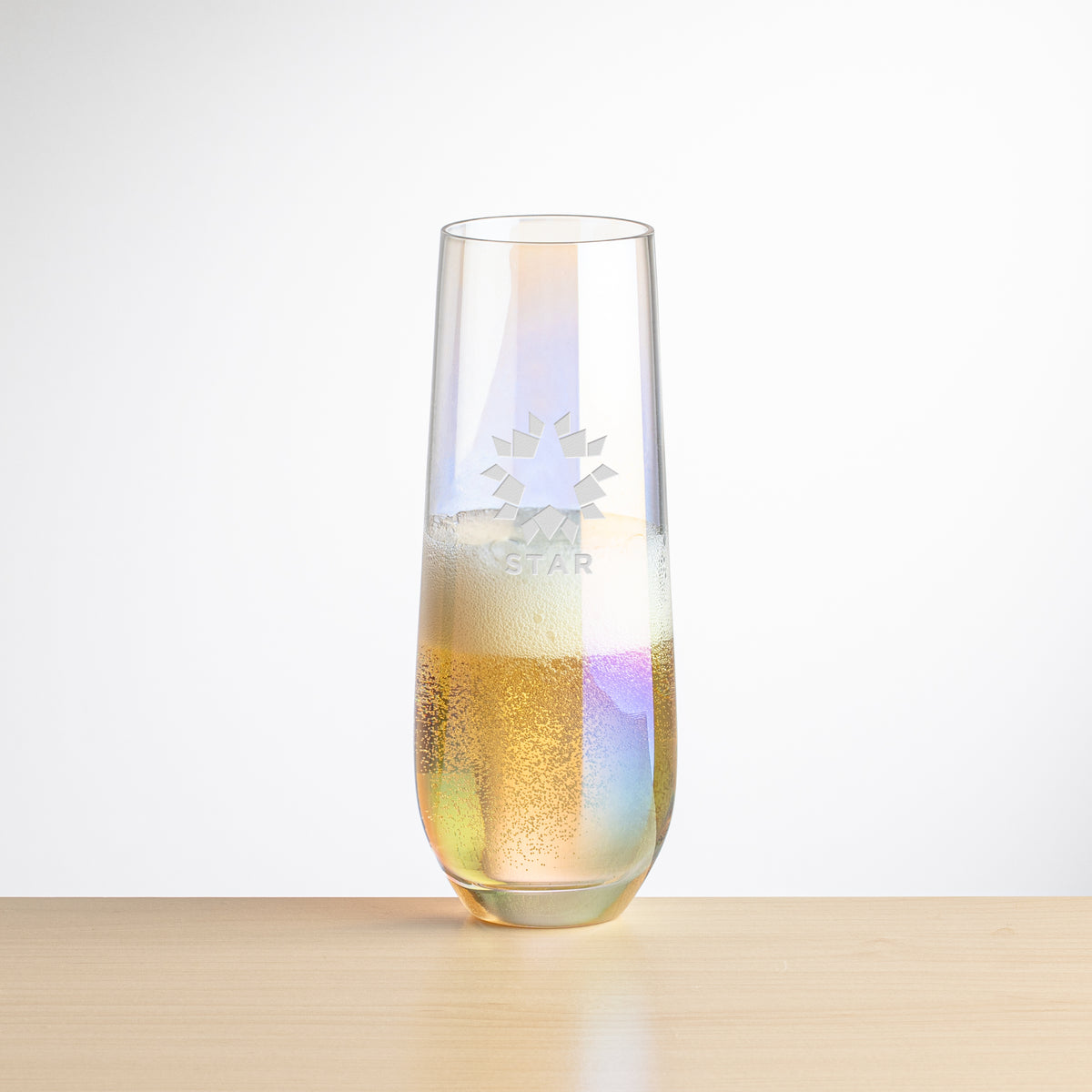 Custom Logo Miami Stemless Flute - Deep Etch