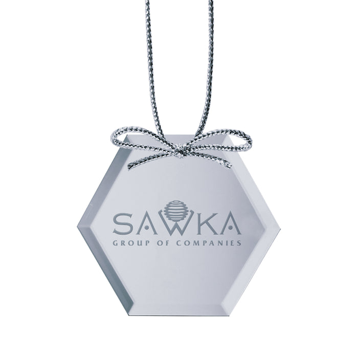 Custom Logo Mirror Ornament - Hexagon