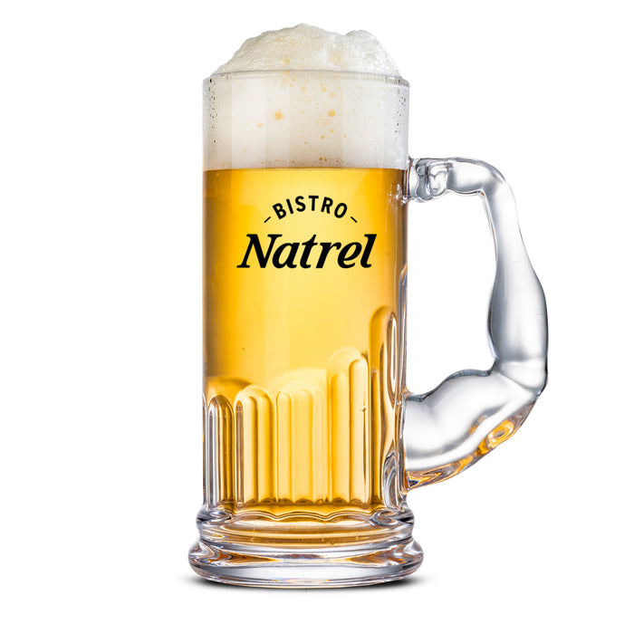 Custom Logo Muscle Man Beer Stein - Imprinted