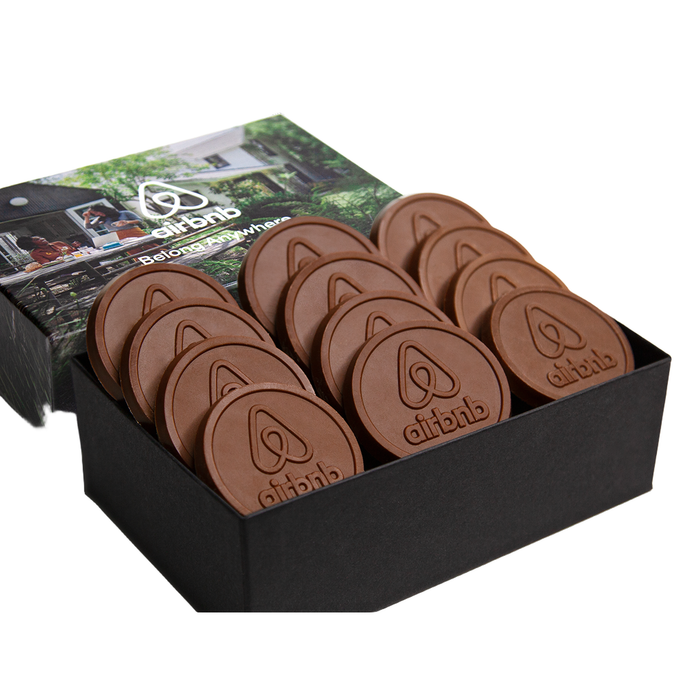Custom Logo NEW – 12-Piece 2″ Chocolate Mini Sugar Cookie Gift Set – Luxury Packaging