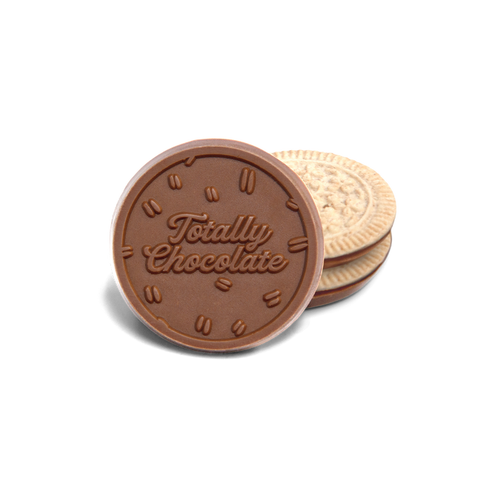 Custom Logo NEW – 2″ Mini Sugar Cookie with Engraved Chocolate