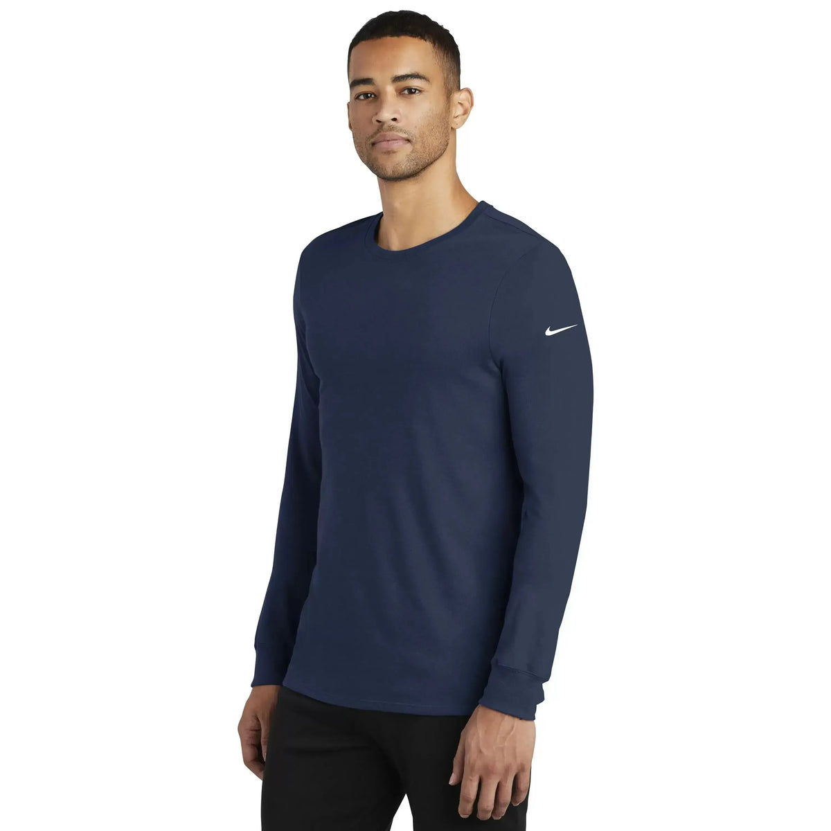 Custom Logo Nike Dri-FIT Cotton/Poly Long Sleeve Tee Shirt