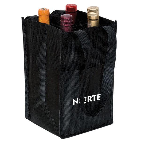 Custom Logo Non Woven Four Bottle Wine Bag
