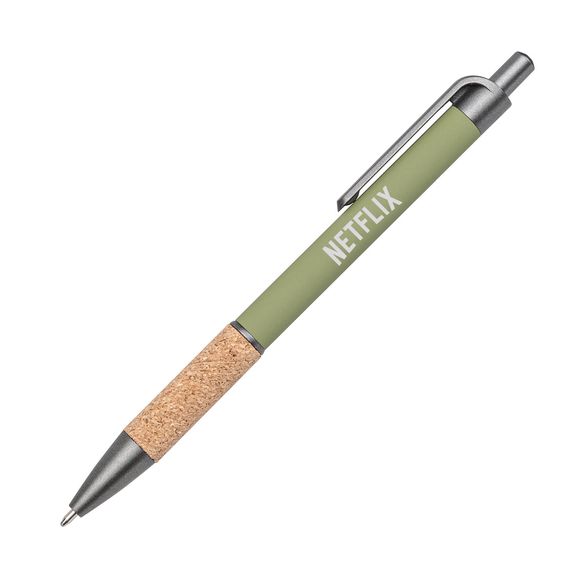 Custom Logo Otto Aluminum Pen w/Cork Grip & Blue Refill