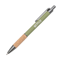 Custom Logo Otto Metal Pen w/Cork Grip & Black Refill