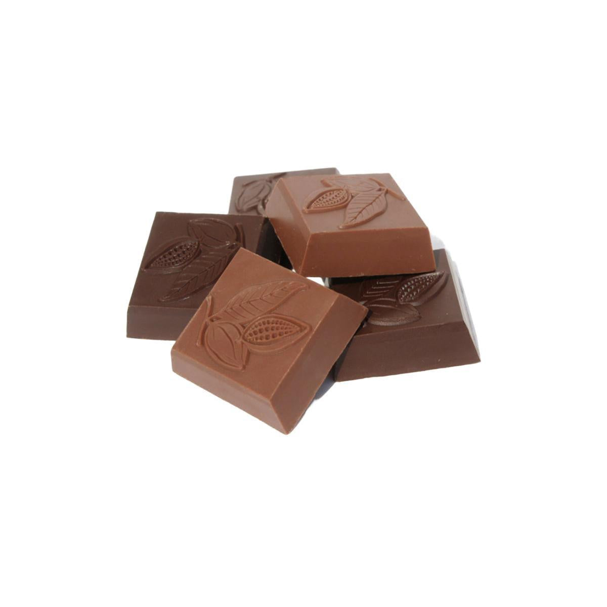 Custom Logo Premium Chocolate Square – Clear Packaging