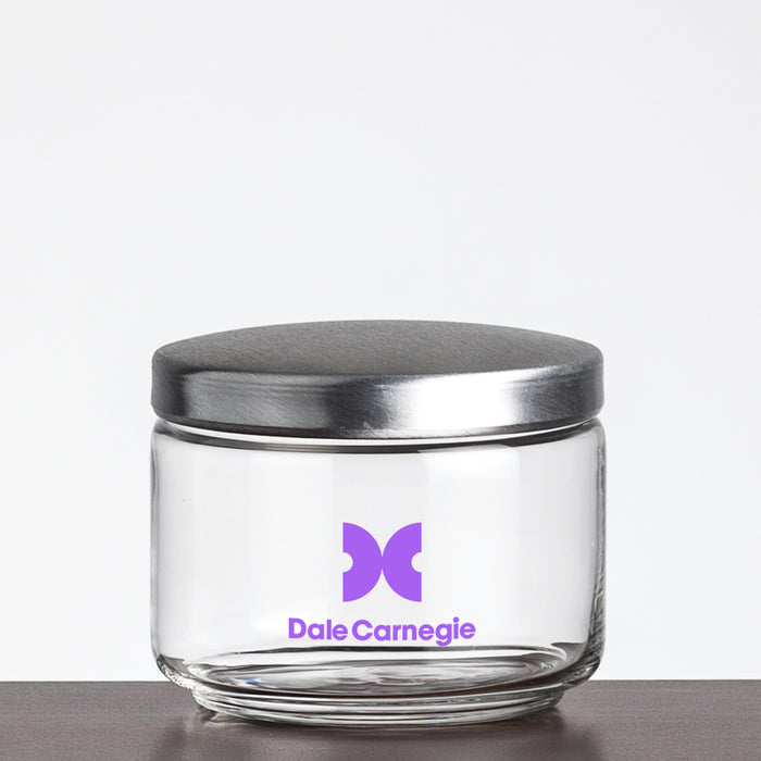 Custom Logo Primrose Jar with Metal Lid - Imprinted