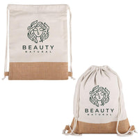 Custom Logo Quetico 10 Oz Cotton & Jute Drawstring Bag