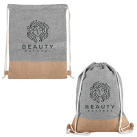 Custom Logo Quetico 10 Oz Cotton & Jute Drawstring Bag
