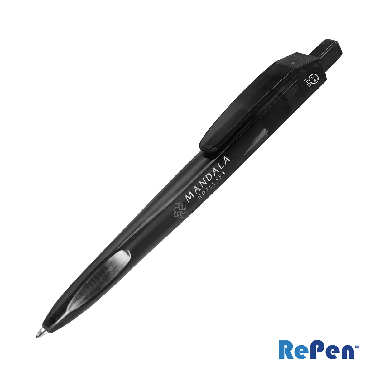 Custom Logo RePen® Squared Translucent Clicker rPET Pen