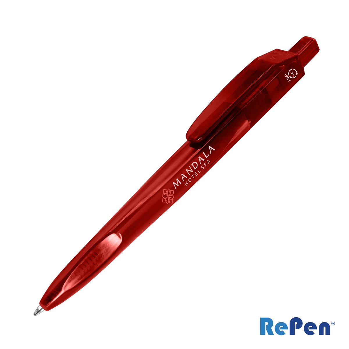 Custom Logo RePen® Squared Translucent Clicker rPET Pen