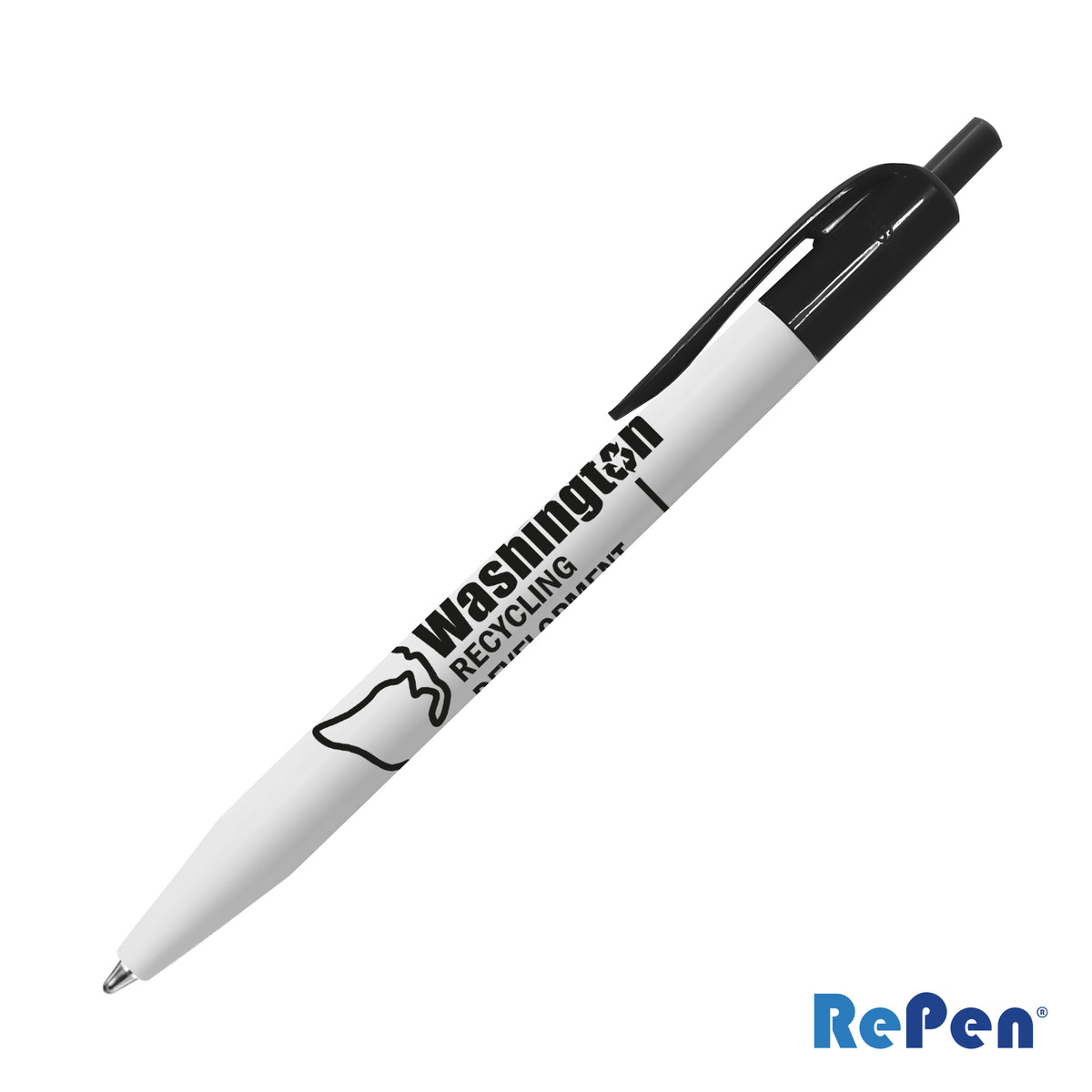 Custom Logo RePen® White Clicker rPET Pen