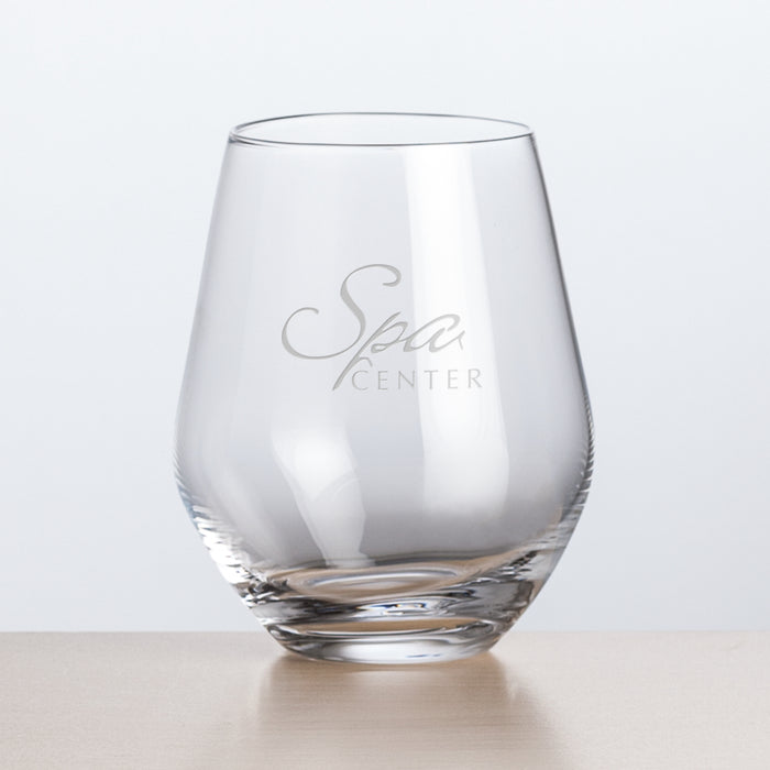 Custom Logo Reina Stemless Wine - Deep Etch
