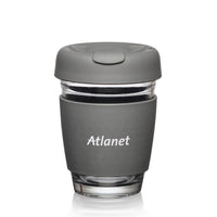 Custom Logo Retiro Borosilicate Glass Tumbler w/Silicone Lid - 8oz