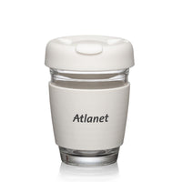Custom Logo Retiro Borosilicate Glass Tumbler w/Silicone Lid - 8oz
