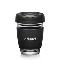 Custom Logo Retiro Borosilicate Glass Tumbler w/Silicone Lid - 8oz