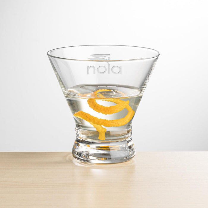 Custom Logo Rideau Stemless Martini - Deep Etch