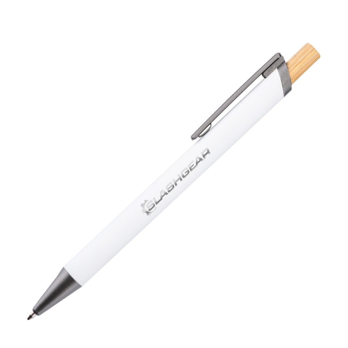Custom Logo Shearwater Ballpoint Pen w/Bamboo Clicker