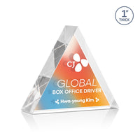 Custom Logo Spartan Triangle VividPrint™ Double Sided Award - Clear