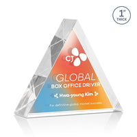 Custom Logo Spartan Triangle VividPrint™ Double Sided Award - Clear
