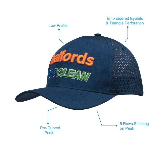 Custom Logo Sports Ripstop Twill with Triangle Perforations Hat