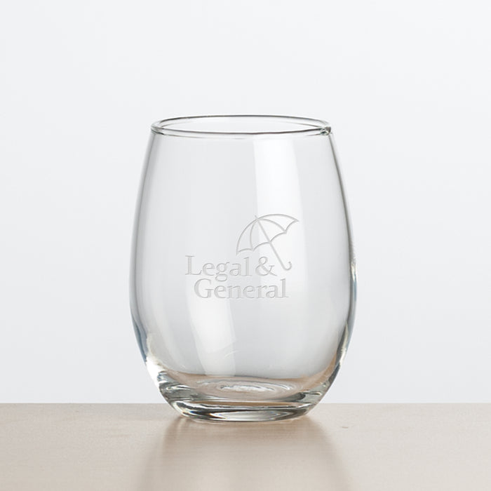 Custom Logo Stanford Stemless Wine - Deep Etch