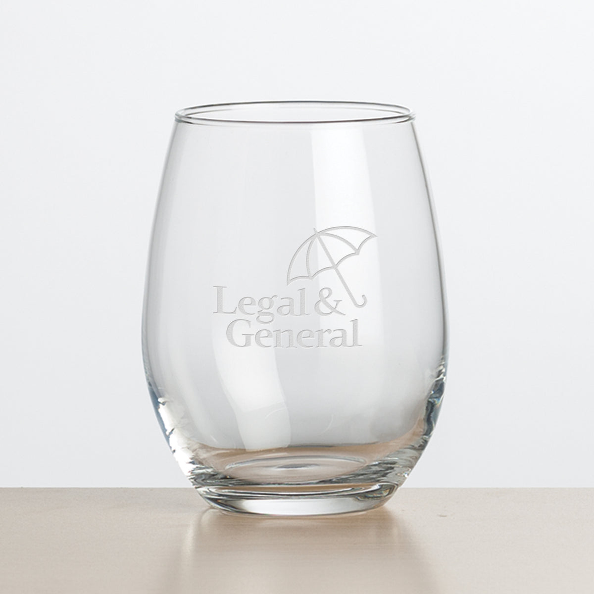 Custom Logo Stanford Stemless Wine - Deep Etch