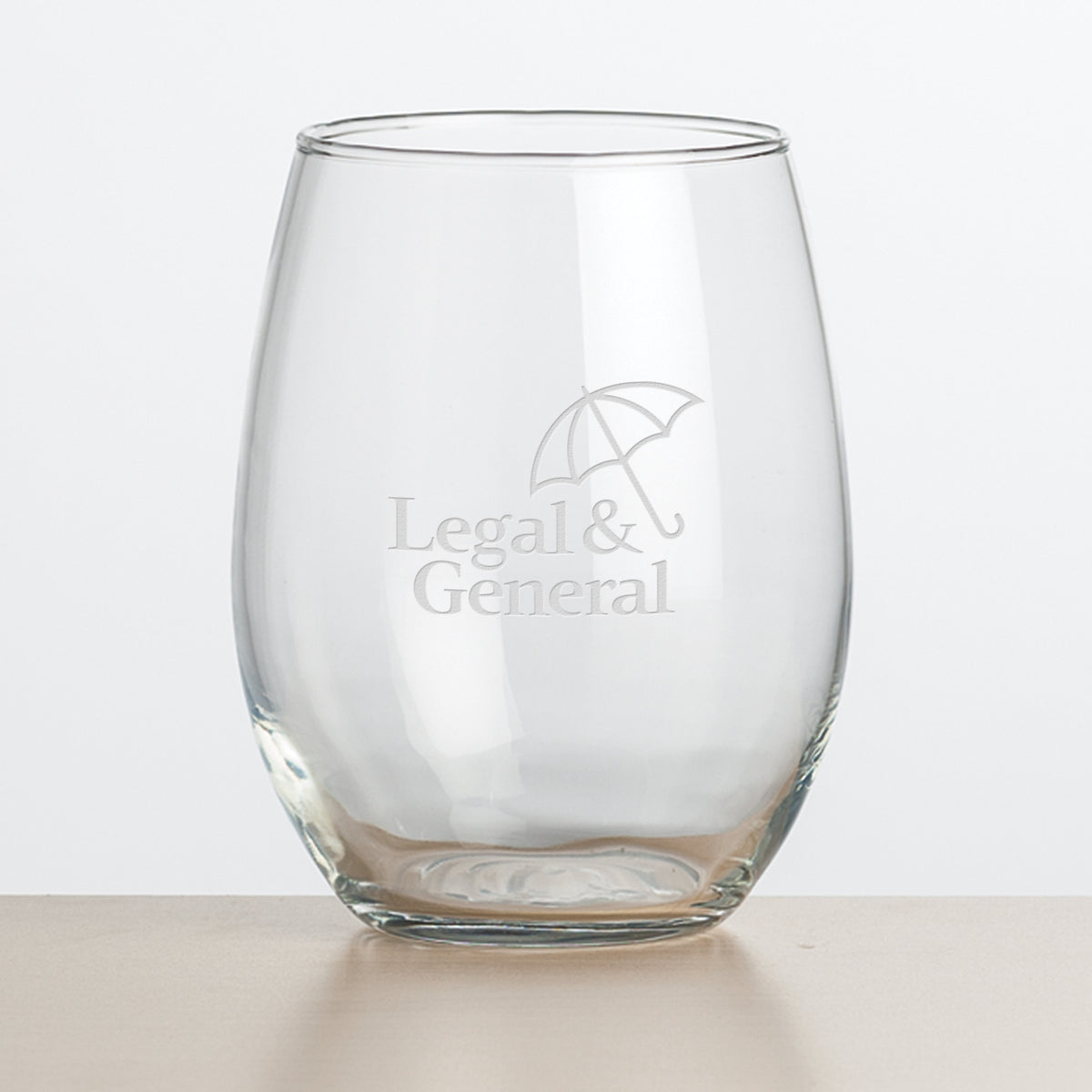 Custom Logo Stanford Stemless Wine - Deep Etch