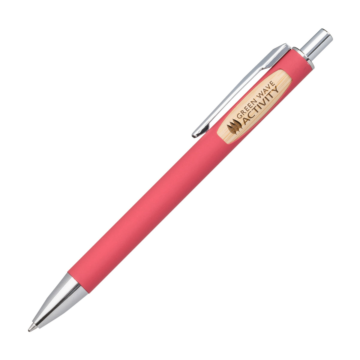 Custom Logo Sylvia Clicker Pen w/Bamboo Accent