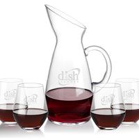 Custom Logo Taroni Carafe & Reina Stemless Wine