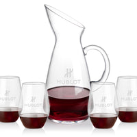 Custom Logo Taroni Carafe & Vale Stemless Wine