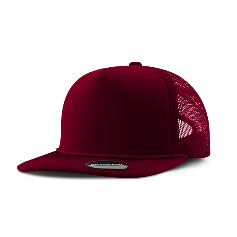 Custom Logo Traditional 5-Panel Foam Cap with Rope