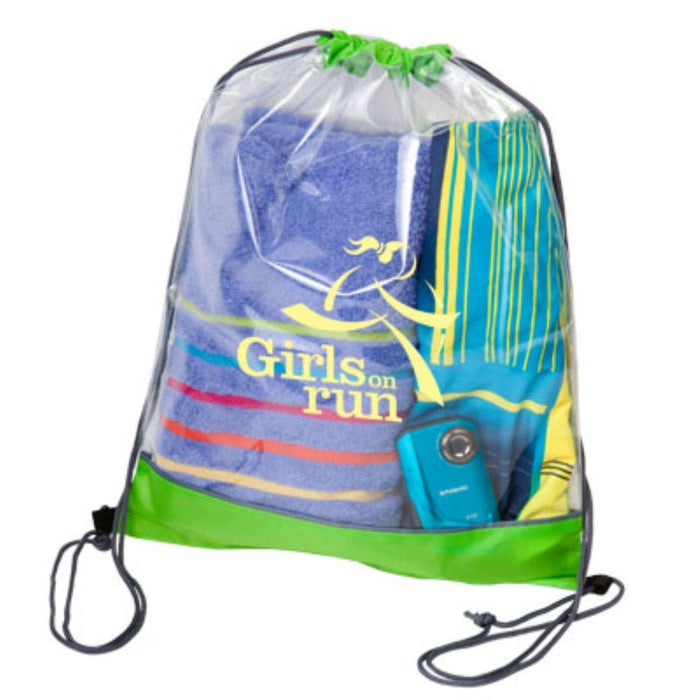 Custom Logo Transparent Drawstring Bag