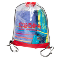Custom Logo Transparent Drawstring Bag