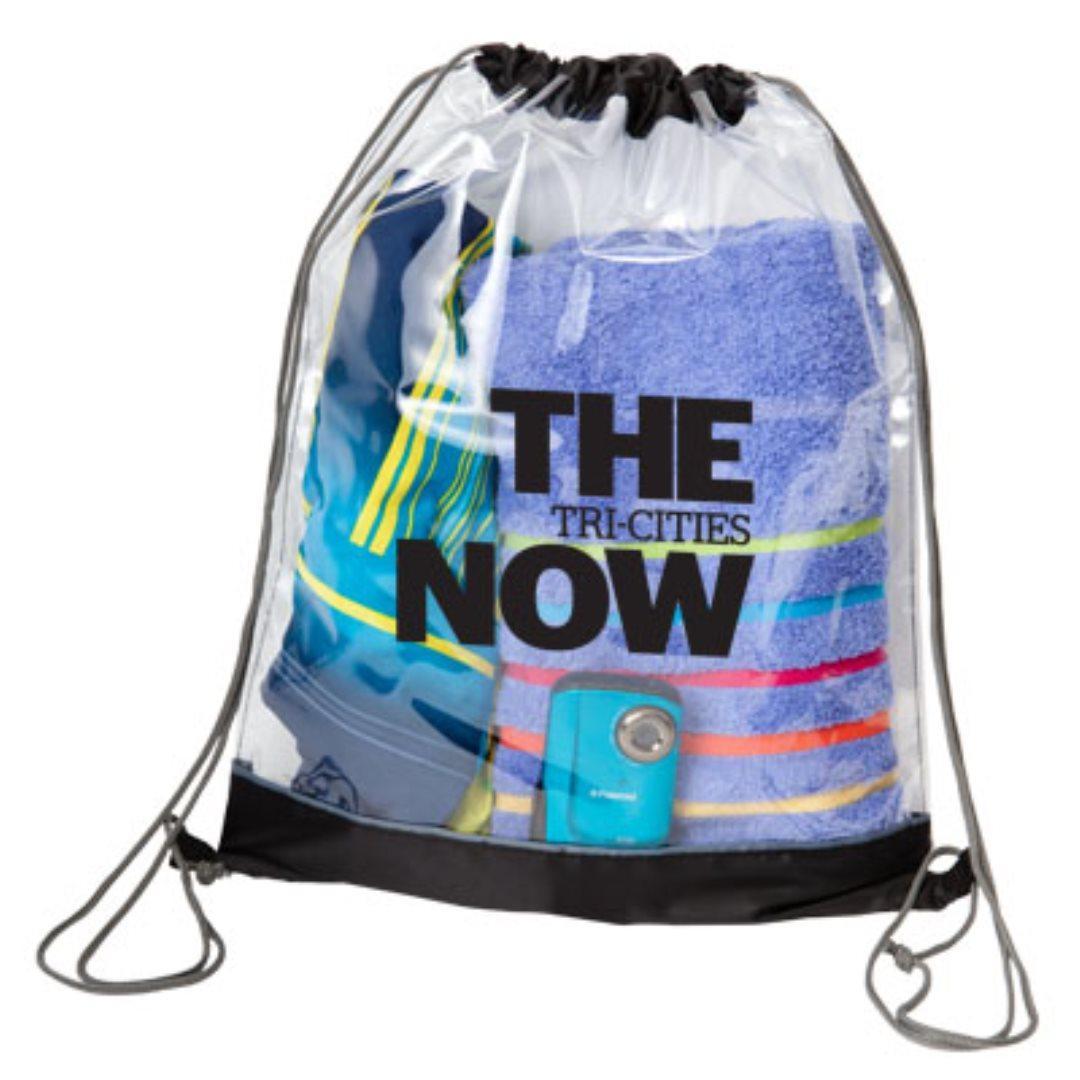 Custom Logo Transparent Drawstring Bag