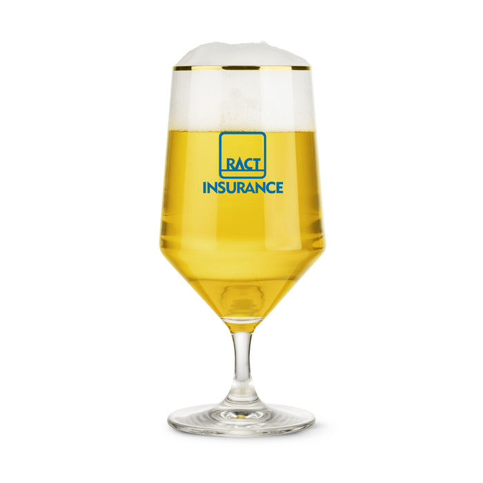 Custom Logo Tucson Gold Rim Beer Glass - Imprinted