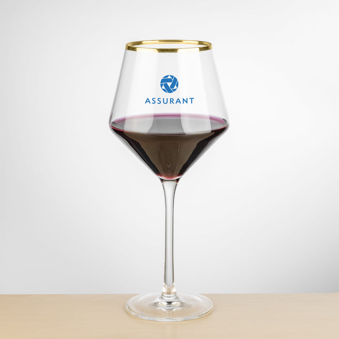 Custom Logo Tucson Gold Rim Burgundy Wine - Imprinted