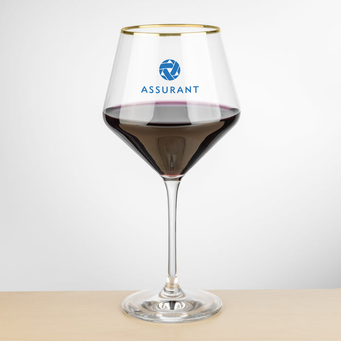 Custom Logo Tucson Gold Rim Burgundy Wine - Imprinted